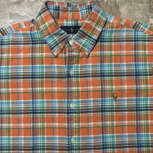Polo Ralph Lauren Shirt Mens Large Classic Oxford Short Sleeve Button OCBD
